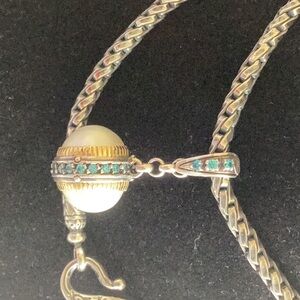 Konstantino blue spinel pearl orb pendant only